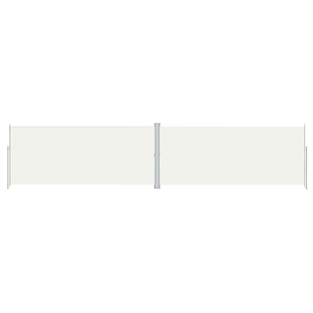 vidaXL Infällbar sidomarkis gräddvit 220x1000 cm