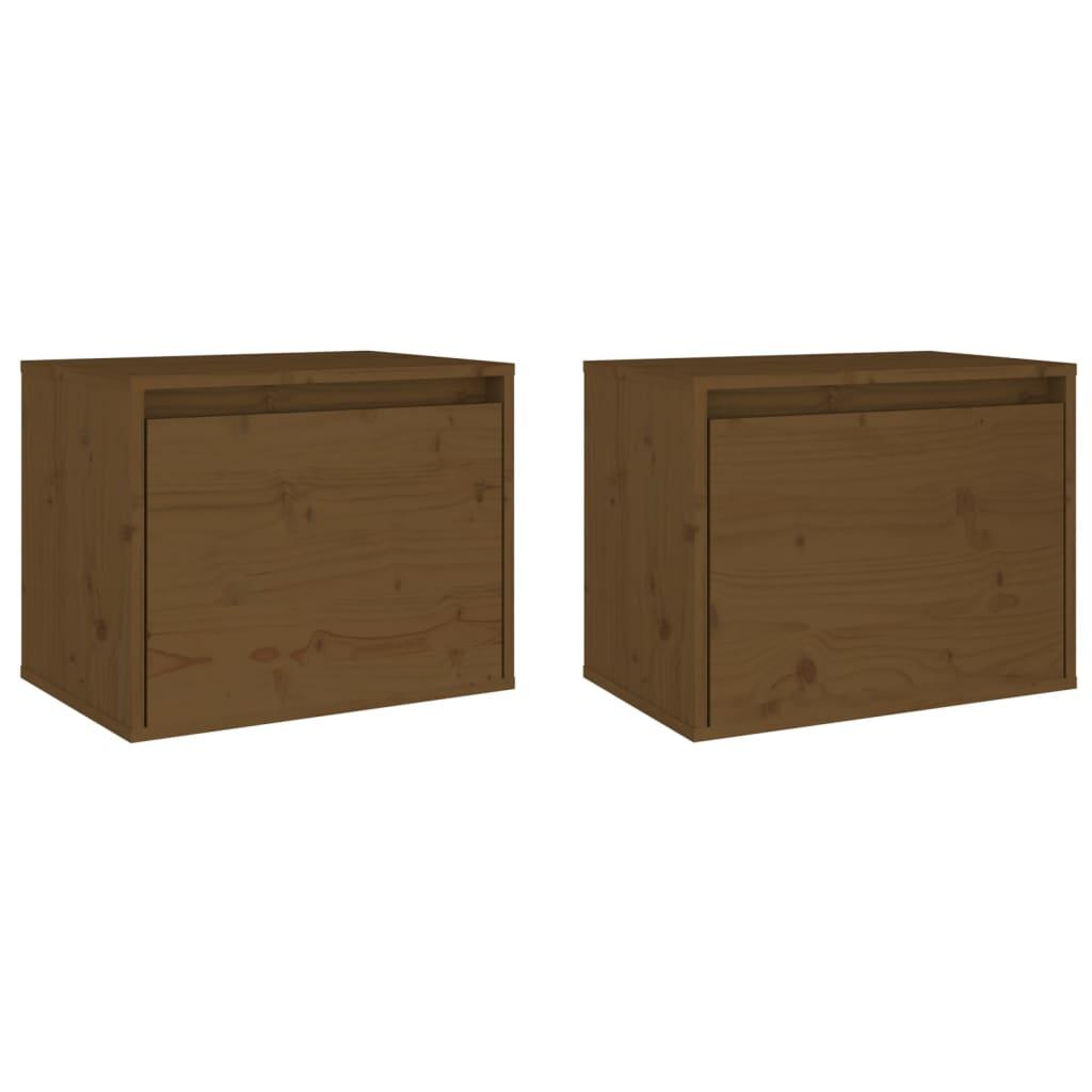 vidaXL Väggskåp 2 st honungsbrun 45x30x35 cm massiv furu