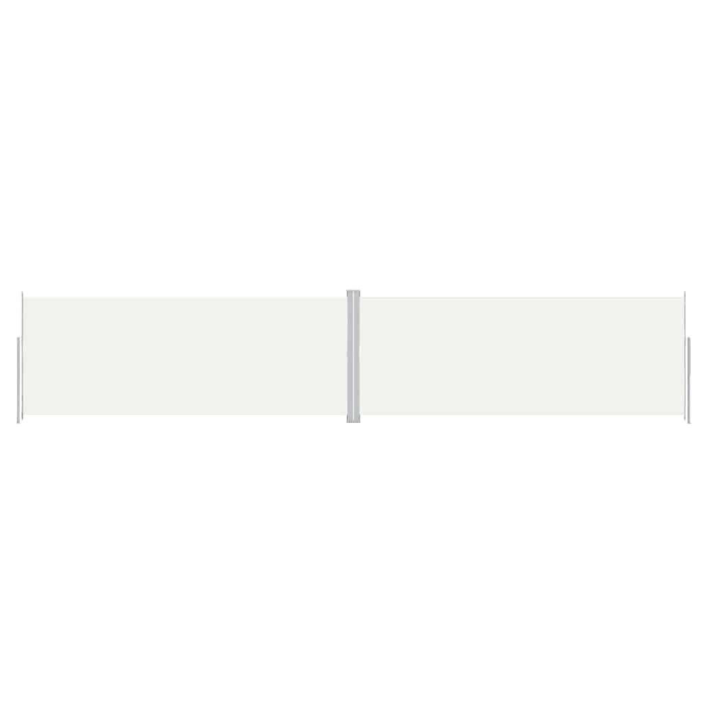 vidaXL Infällbar sidomarkis gräddvit 200x1000 cm