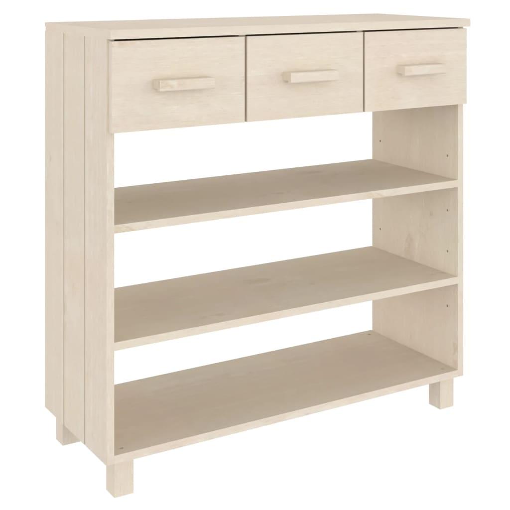 vidaXL Konsolbord HAMAR honungsbrun 90x35x90 cm massiv furu