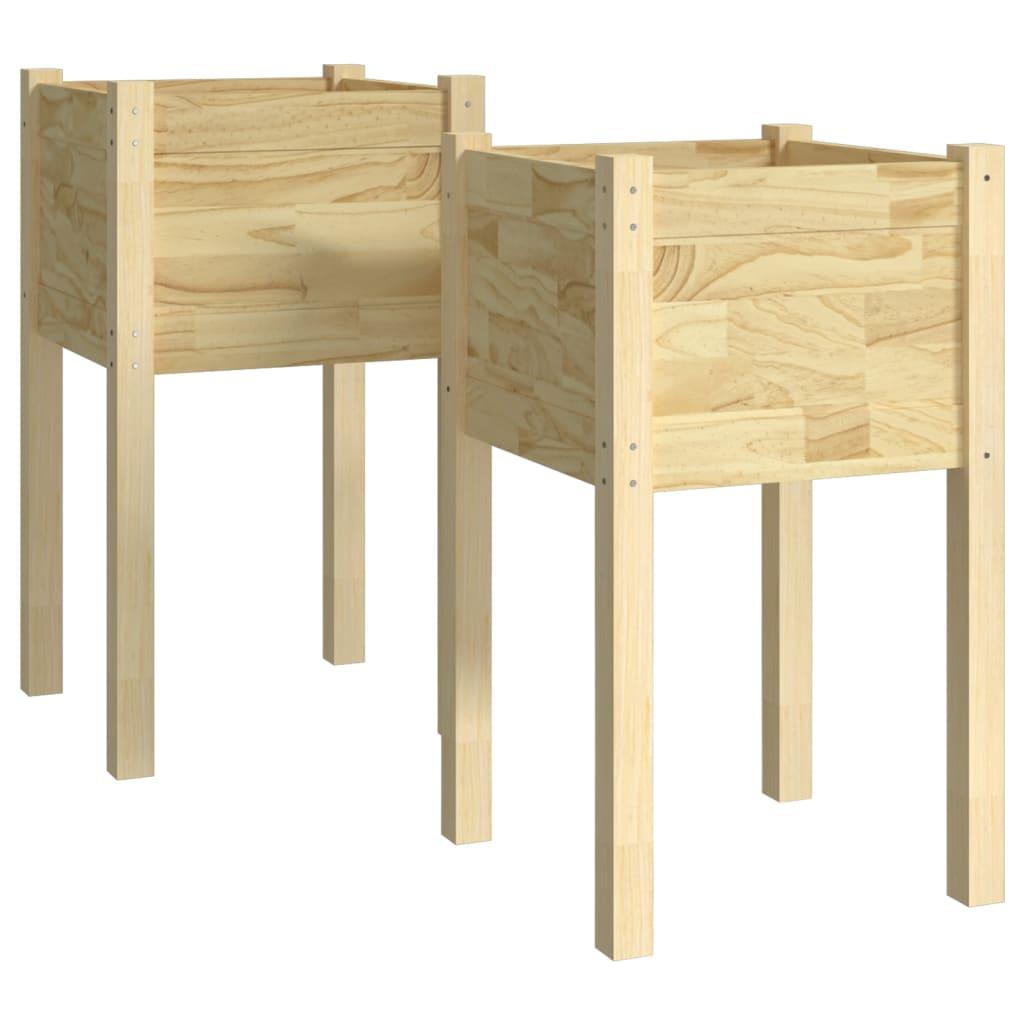 vidaXL Odlingslådor 2 st 40x40x70 cm massiv furu