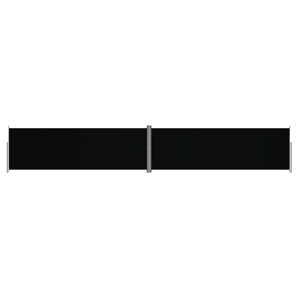 vidaXL Infällbar sidomarkis svart 200x1200 cm
