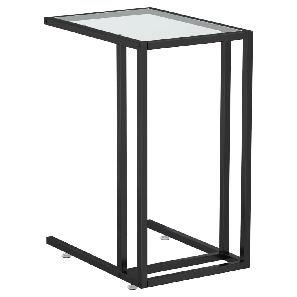 vidaXL Sidobord till datorbord genomskinligt 50x35x65 cm härdat glas