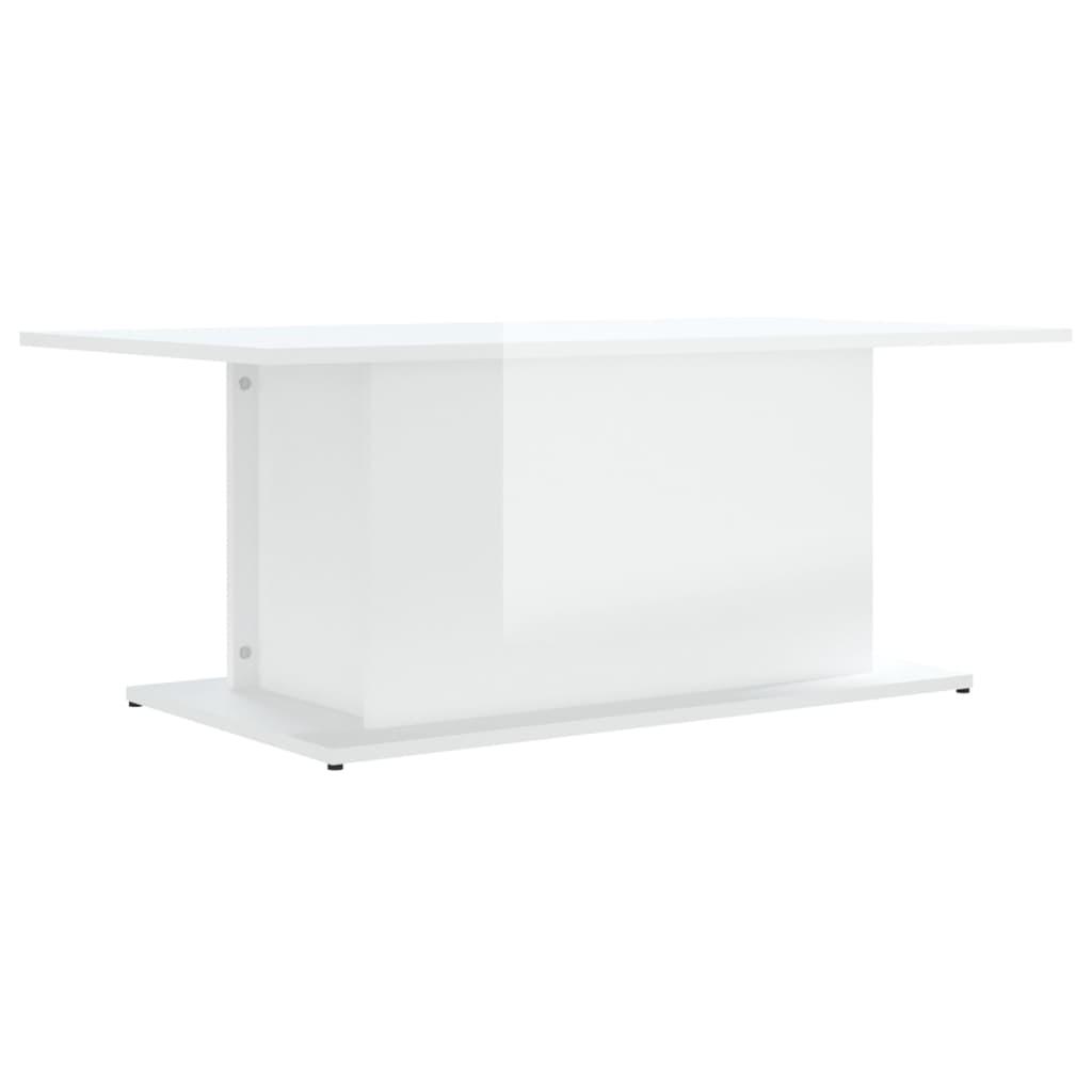 vidaXL Soffbord högglans vit 102x55,5x40 cm spånskiva