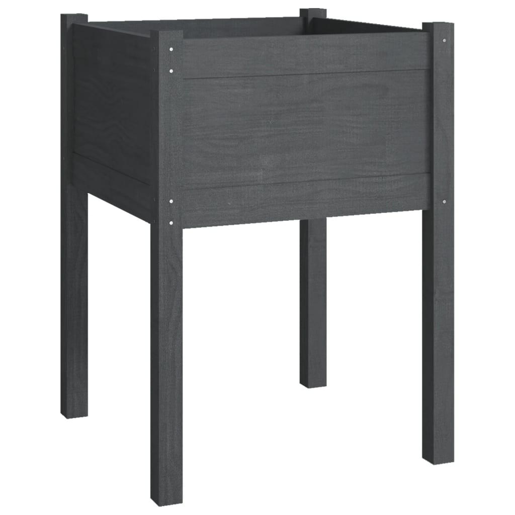vidaXL Odlingslåda grå 50x50x70 cm massiv furu