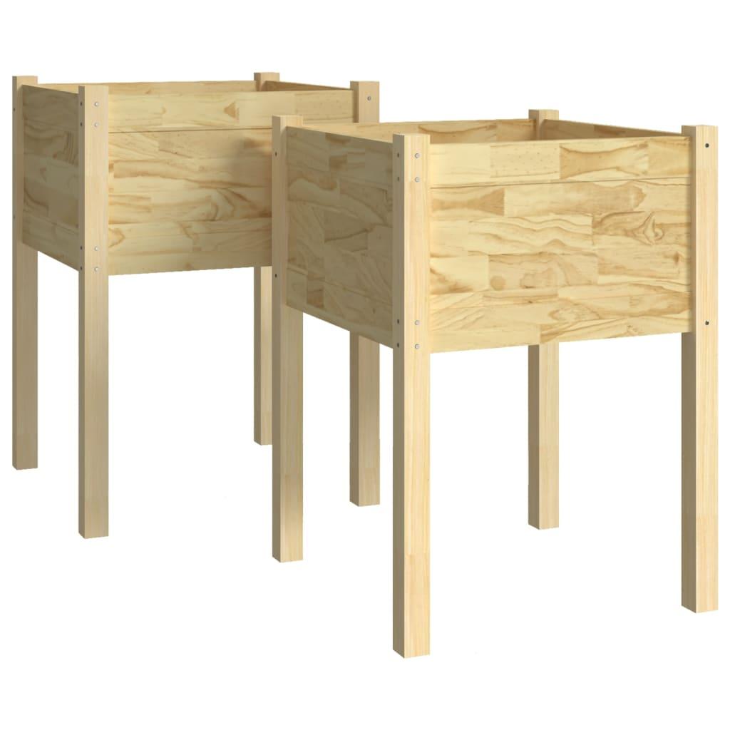 vidaXL Odlingslådor 2 st 50x50x70 cm massiv furu