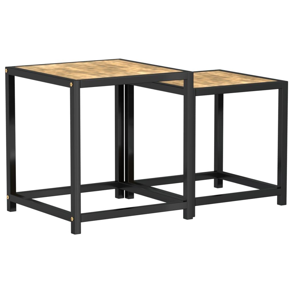 vidaXL Tebord 2 st MDF svart och