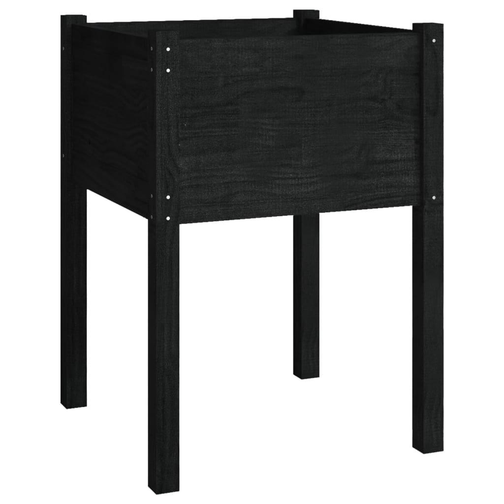vidaXL Odlingslåda svart 50x50x70 cm massiv furu
