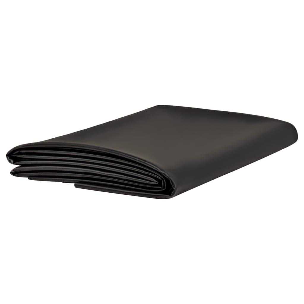 vidaXL Dammduk svart 2x1 m PVC 0,5 mm