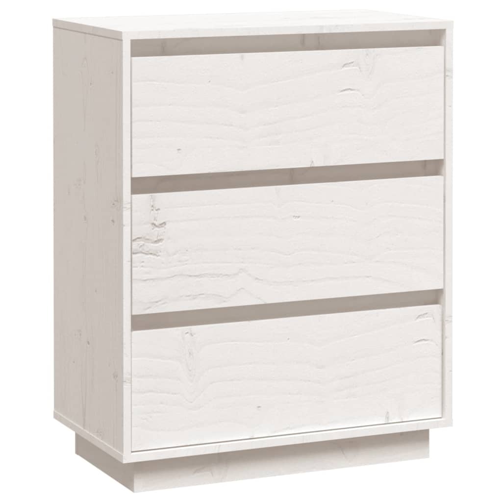 vidaXL Skänk vit 60x34x75 cm massiv furu