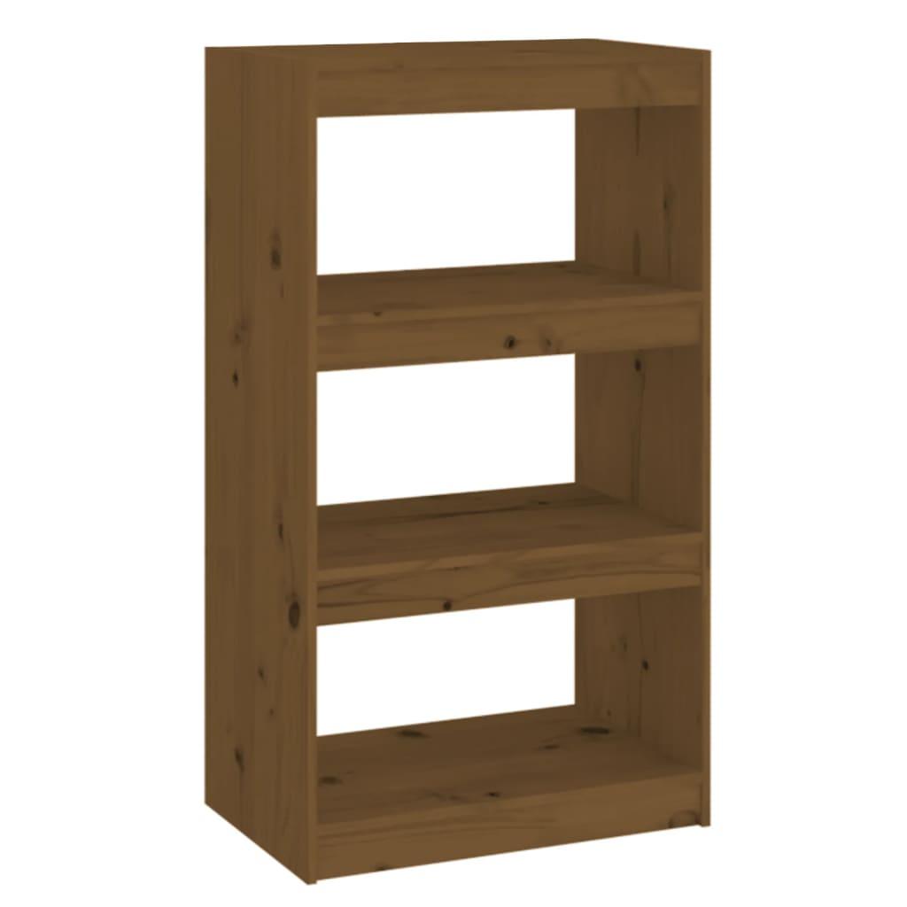 vidaXL Bokhylla/rumsavdelare honungsbrun 60x30x103,5 cm furu