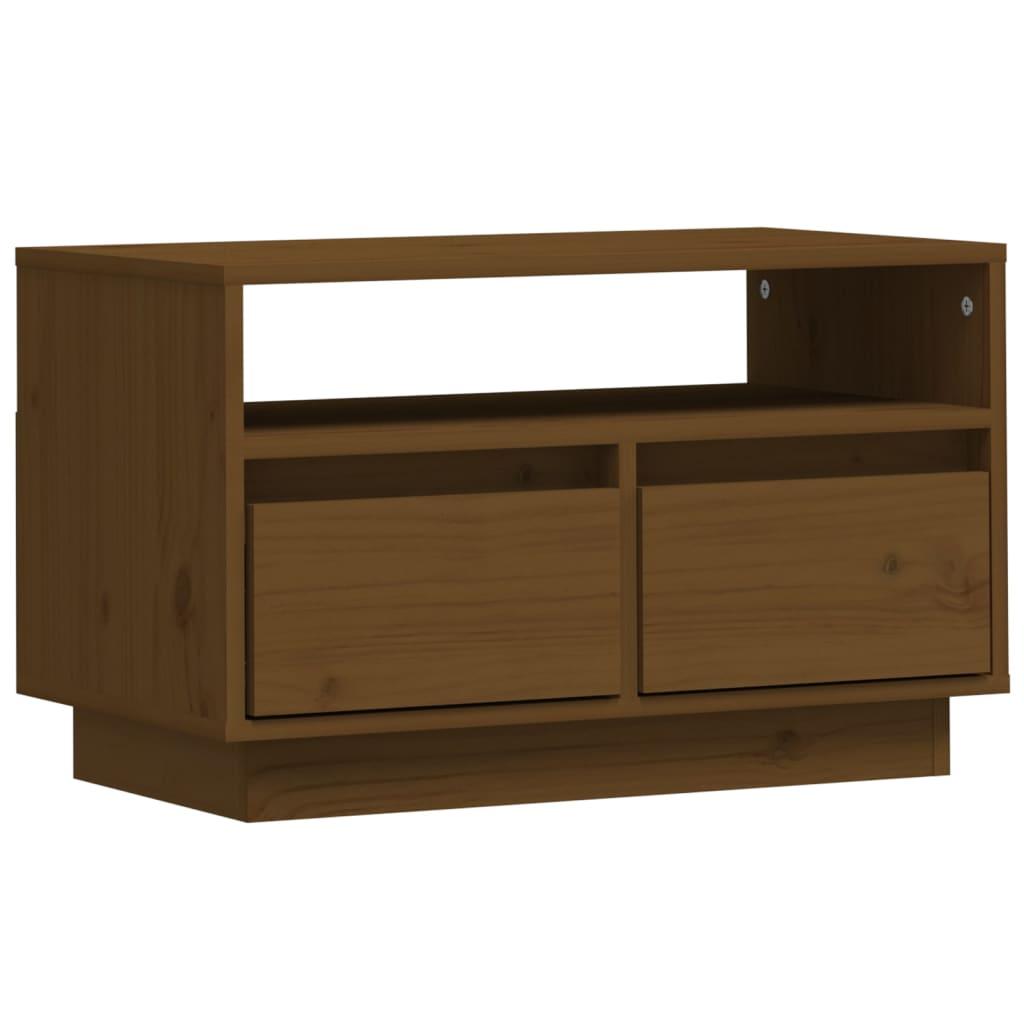 vidaXL Tv-bänk honungsbrun 60x35x37 cm massiv furu