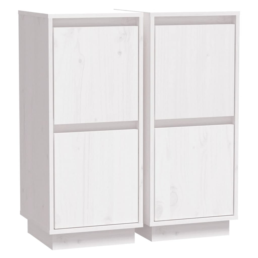 vidaXL Skänkar 2 st vit 31,5x34x75 cm massiv furu
