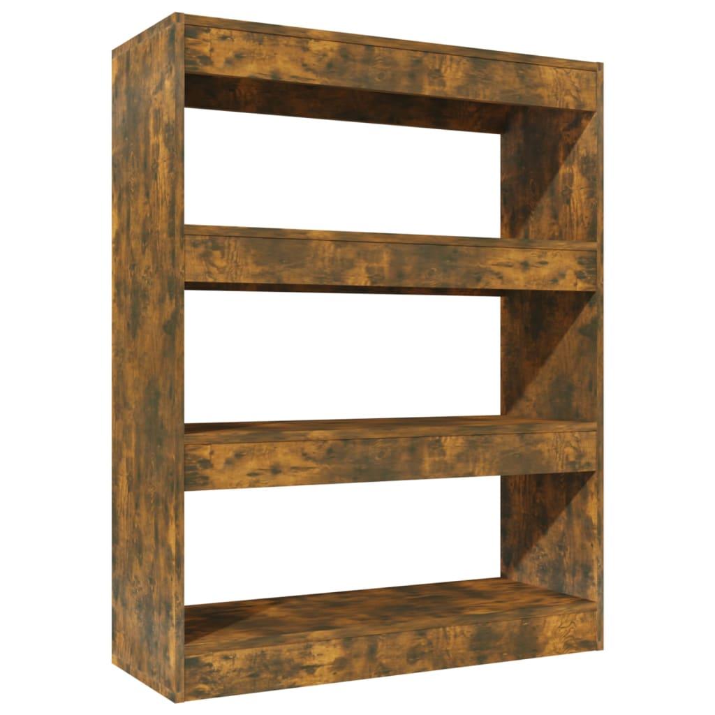 vidaXL Bokhylla/Rumsavdelare rökfärgad ek 80x30x103 cm konstruerat trä