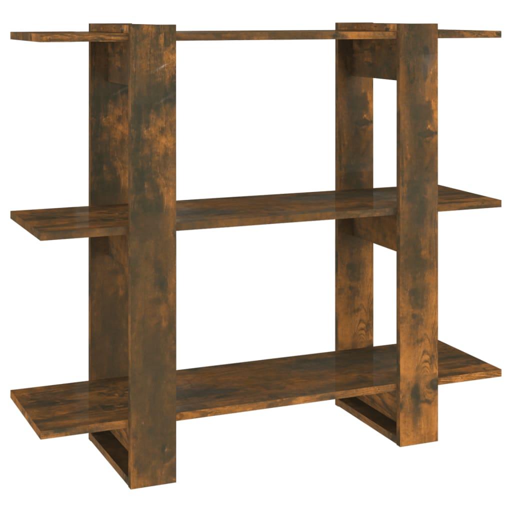 vidaXL Bokhylla/Rumsavdelare rökfärgad ek 100x30x87 cm