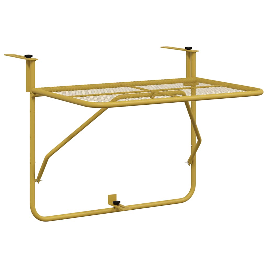 vidaXL Balkongbord guld 60x40 cm stål