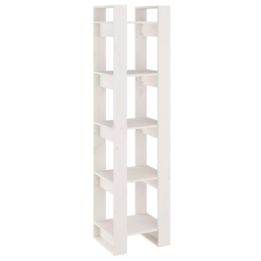 vidaXL Bokhylla/rumsavdelare vit 41x35x160 cm massiv furu