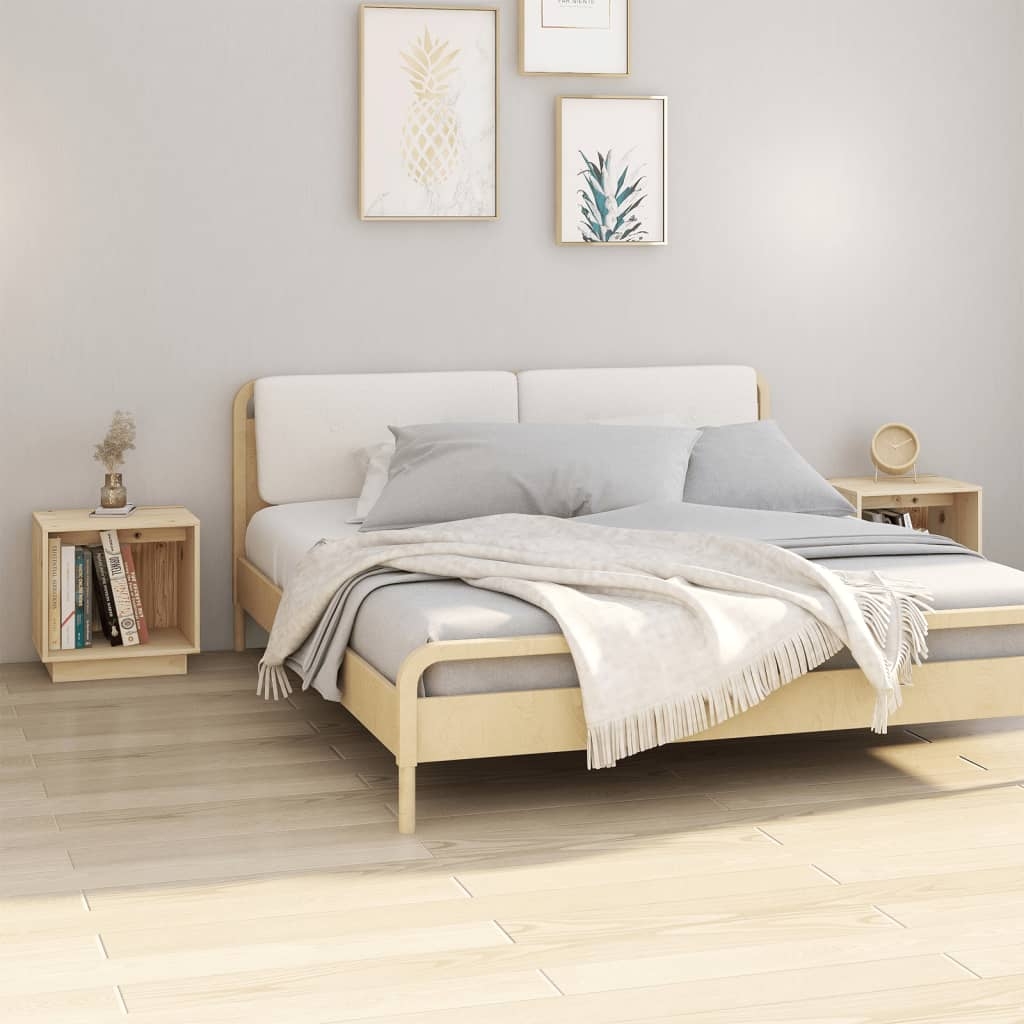 vidaXL Sängbord 2 st 40x30x40 cm massiv furu