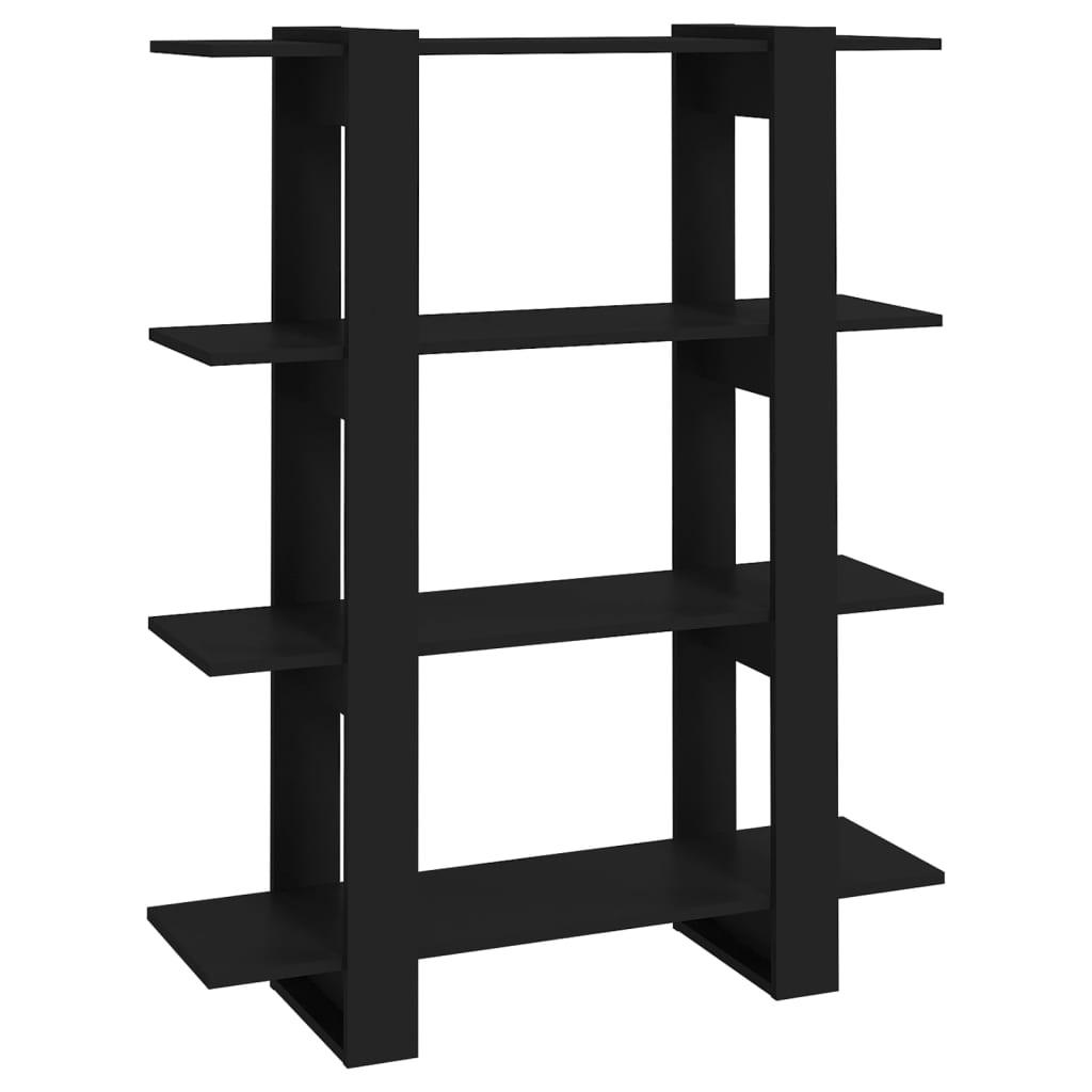 vidaXL Bokhylla/rumsavdelare svart 100x30x123,5 cm