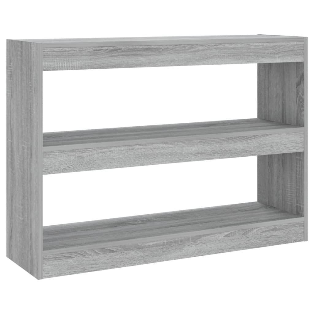 vidaXL Bokhylla/Rumsavdelare grå sonoma-ek 100x30x72 cm