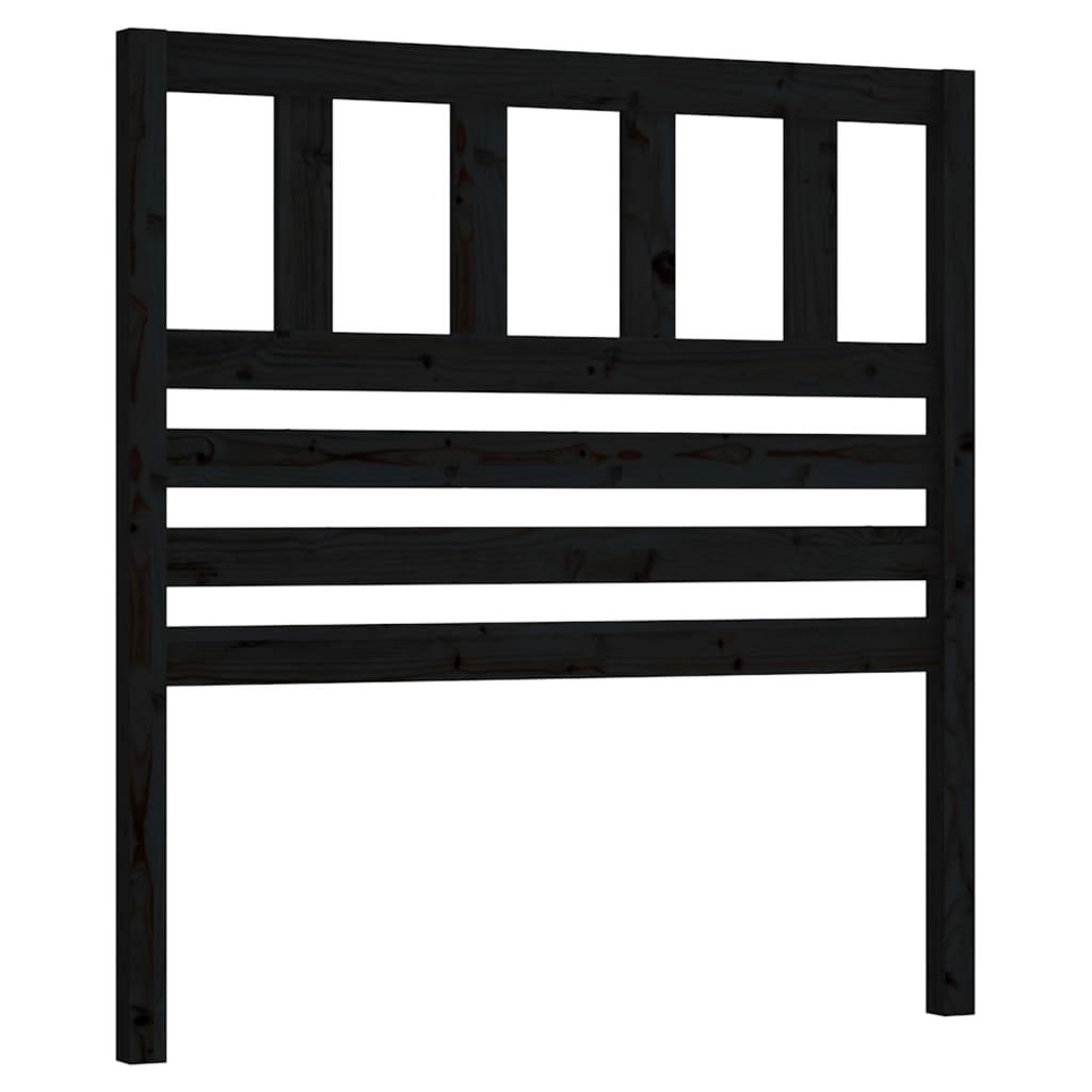 vidaXL Sänggavel svart 81x4x100 cm massiv furu