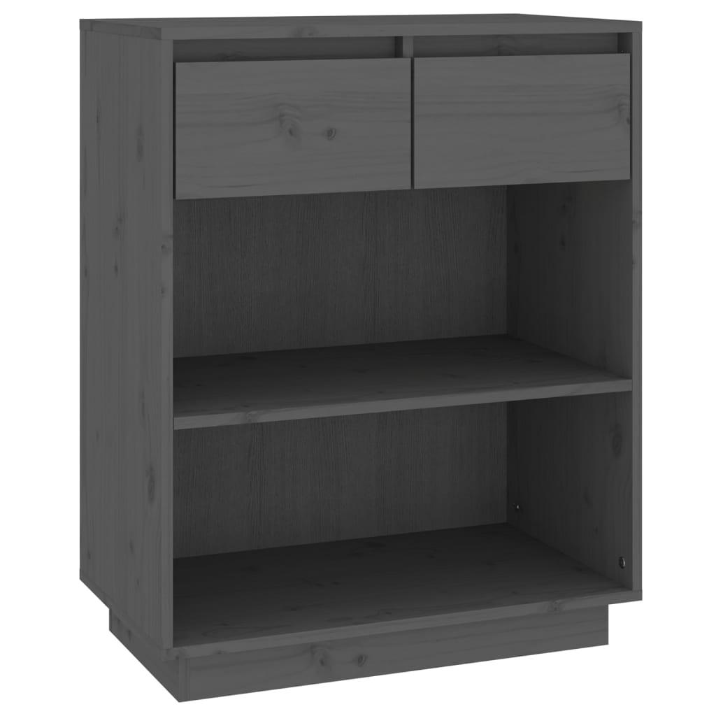 vidaXL Konsolbord grå 60x34x75 cm massiv furu
