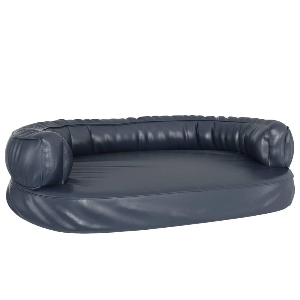 vidaXL Ergonomisk hundbädd mörkblå 88x65 cm konstläder