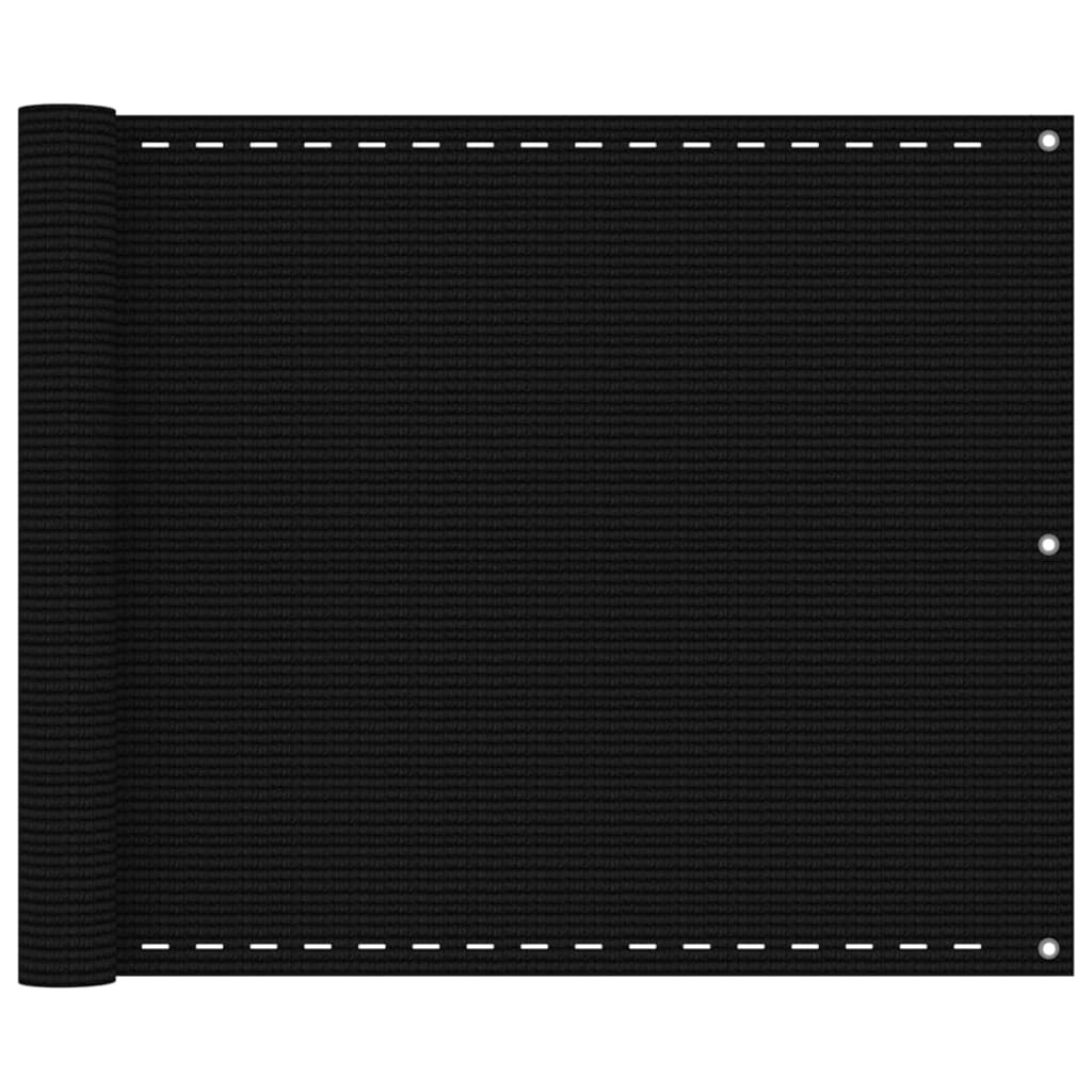 vidaXL Balkongskärm svart 75x400 cm HDPE