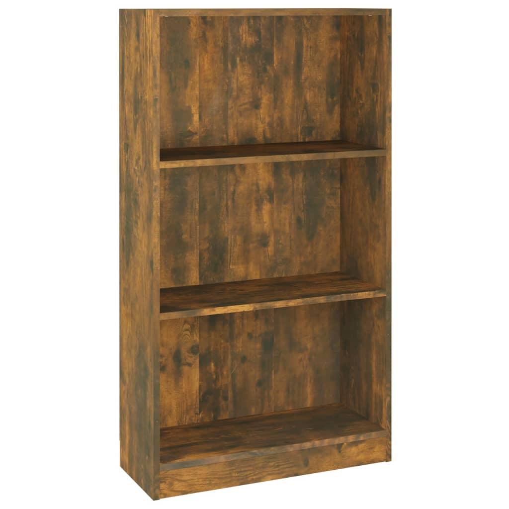 vidaXL Bokhylla rökfärgad ek 60x24x109 cm konstruerat trä