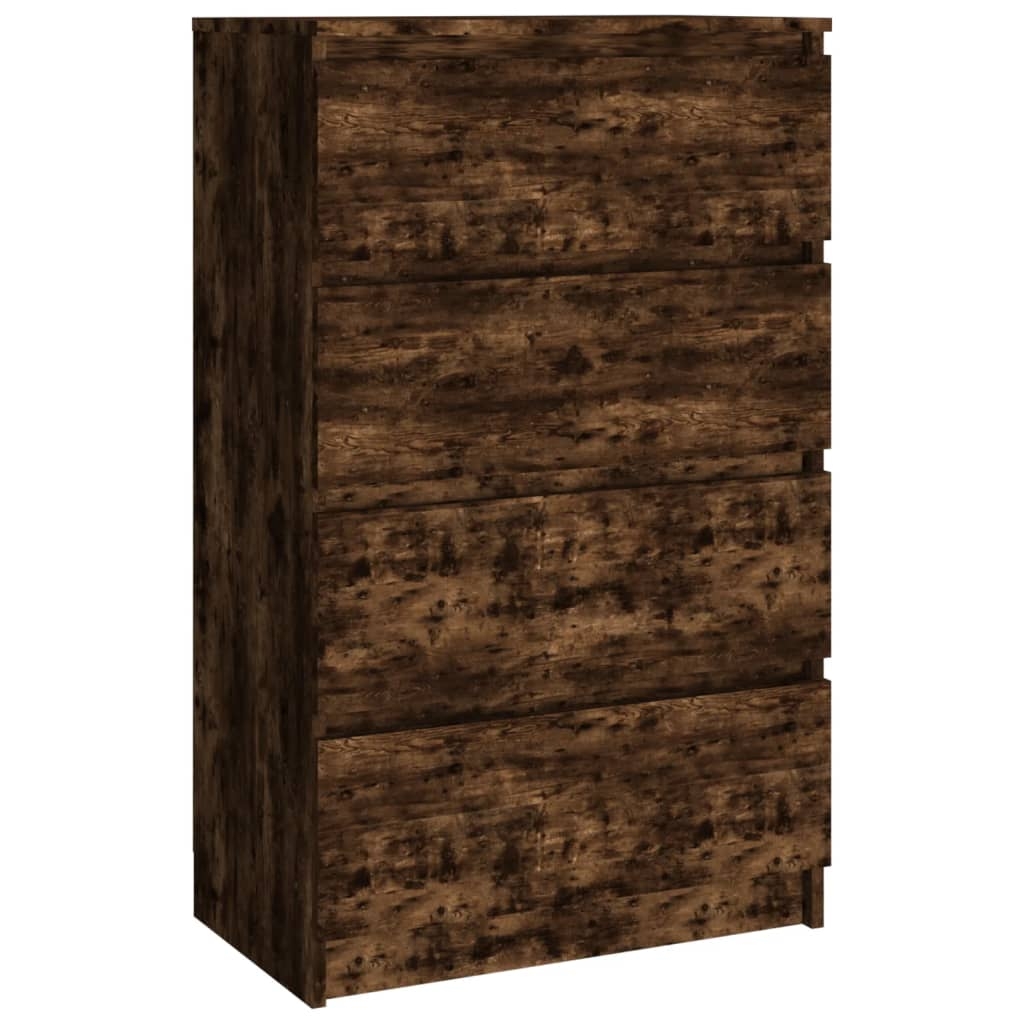 vidaXL Byrå rökfärgad ek 60x35x98,5 cm konstruerat trä