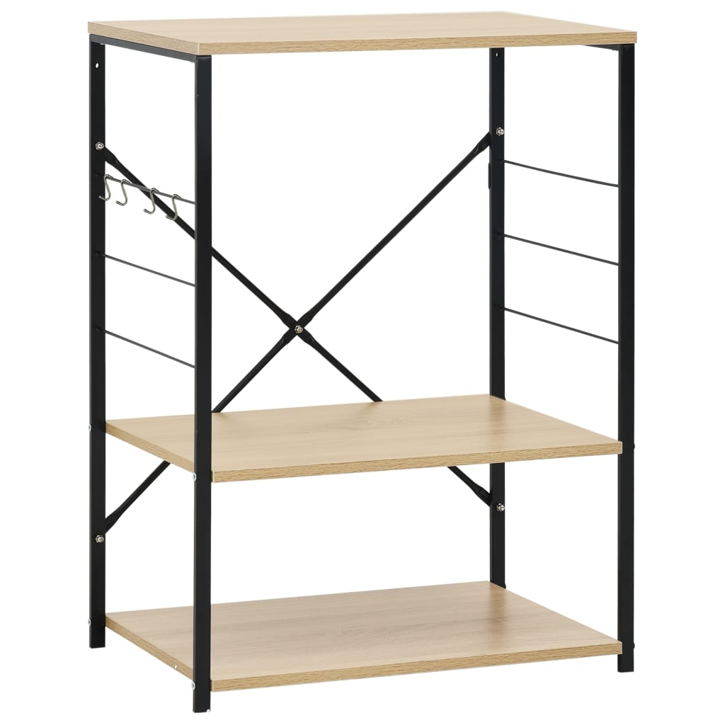 vidaXL Hylle til mikrobølgeovn svart eik 60x39,6x79,5cm konstruert tre