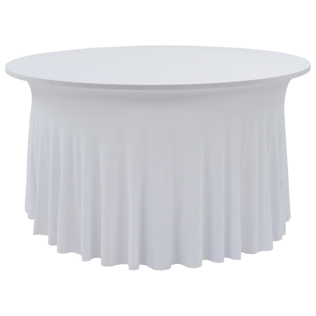 vidaXL Bordsöverdrag 2 st stretch golvlångt vit 180x74 cm