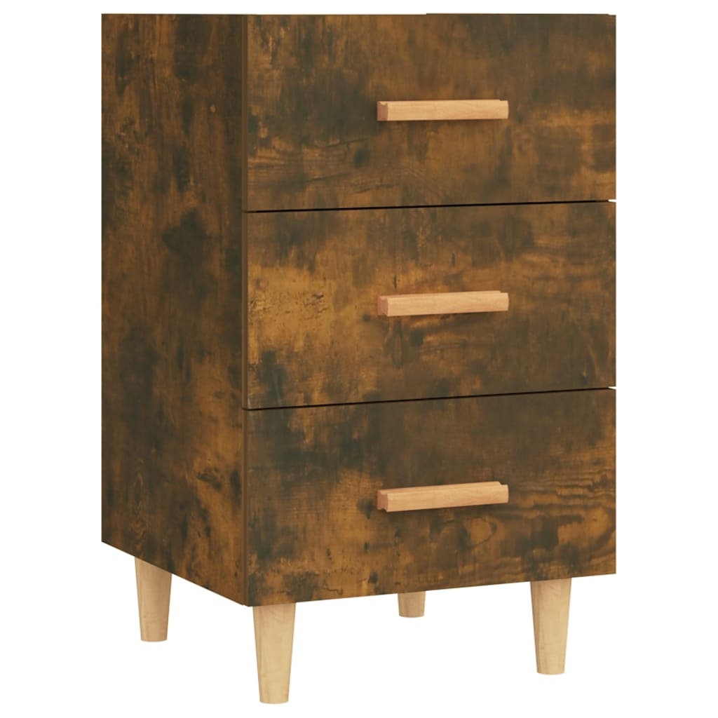 vidaXL Sängbord rökfärgad ek 40x40x66 cm konstruerat trä