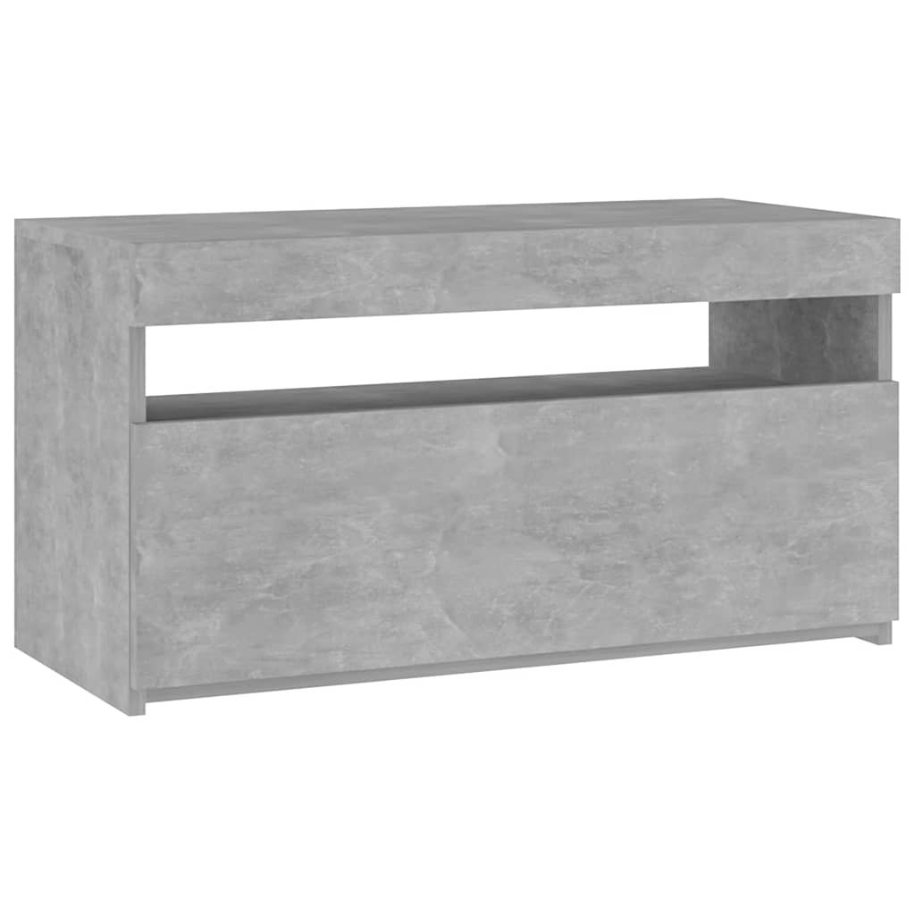 vidaXL Tv-bänk med LED-belysning betonggrå 75x35x40 cm
