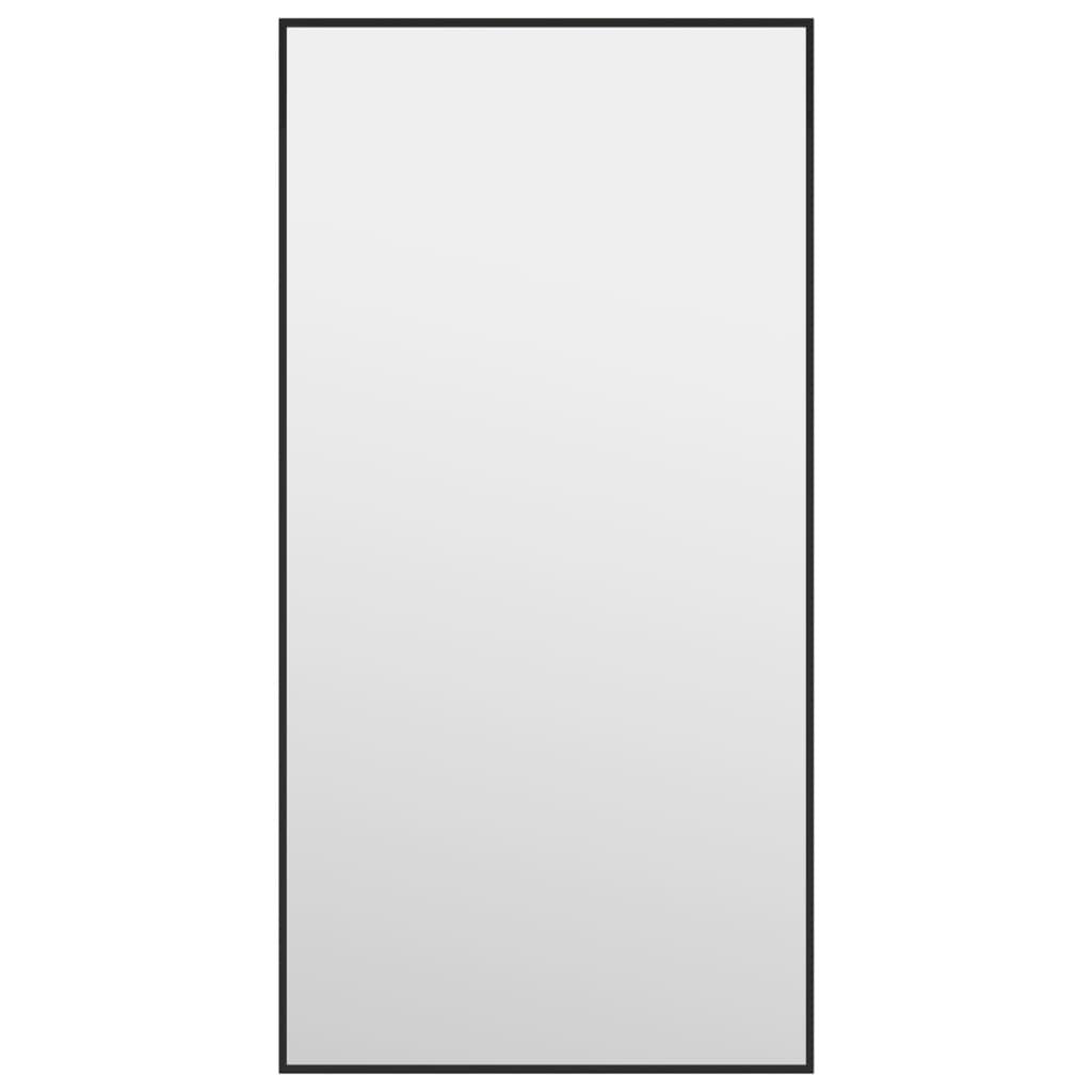 vidaXL Dörrspegel svart 30x60 cm glas och aluminium