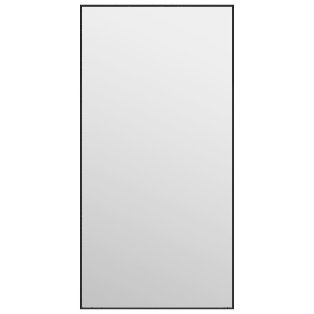 vidaXL Dörrspegel svart 40x80 cm glas och aluminium