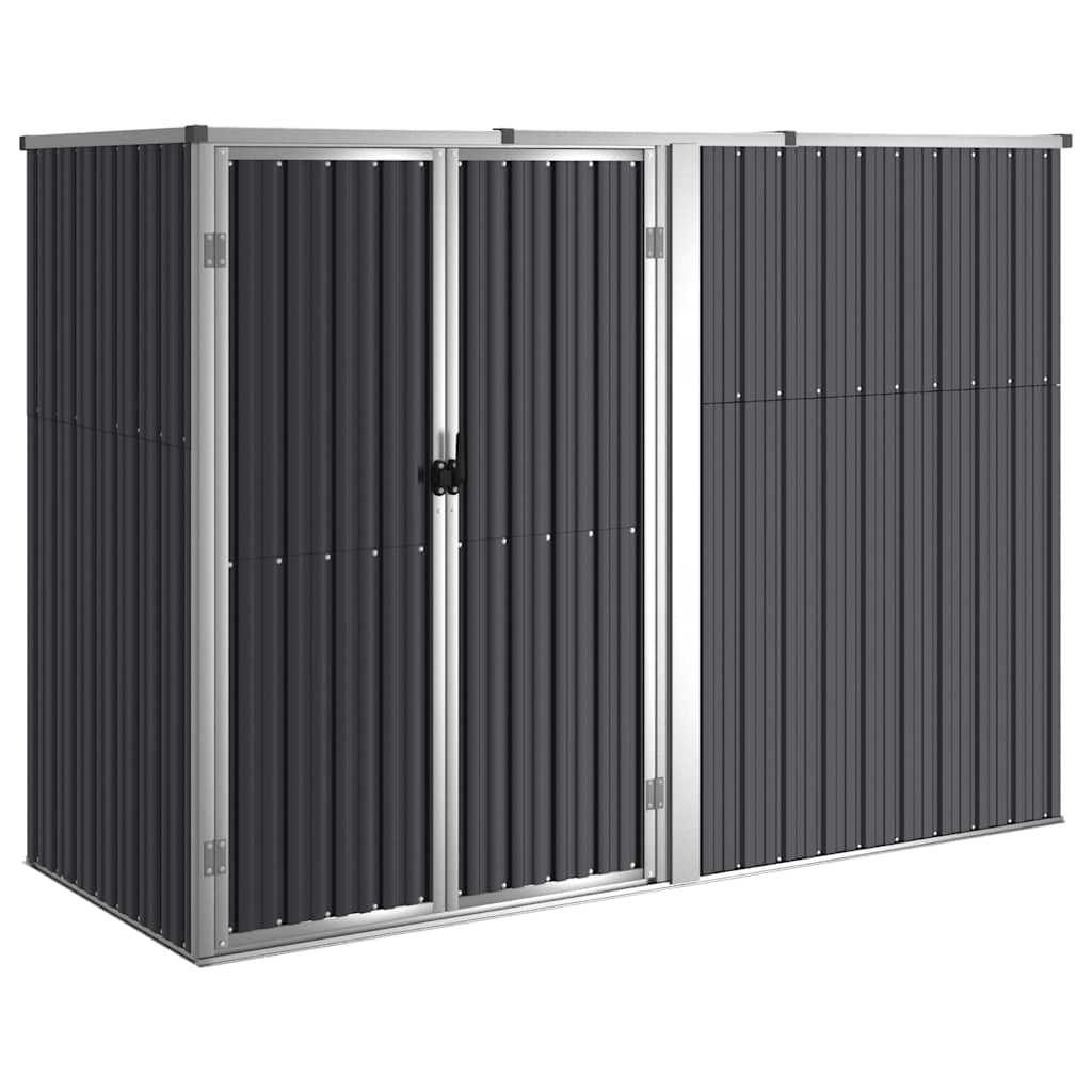 vidaXL Trädgårdsskjul antracit 225x89x161 cm galvaniserat stål