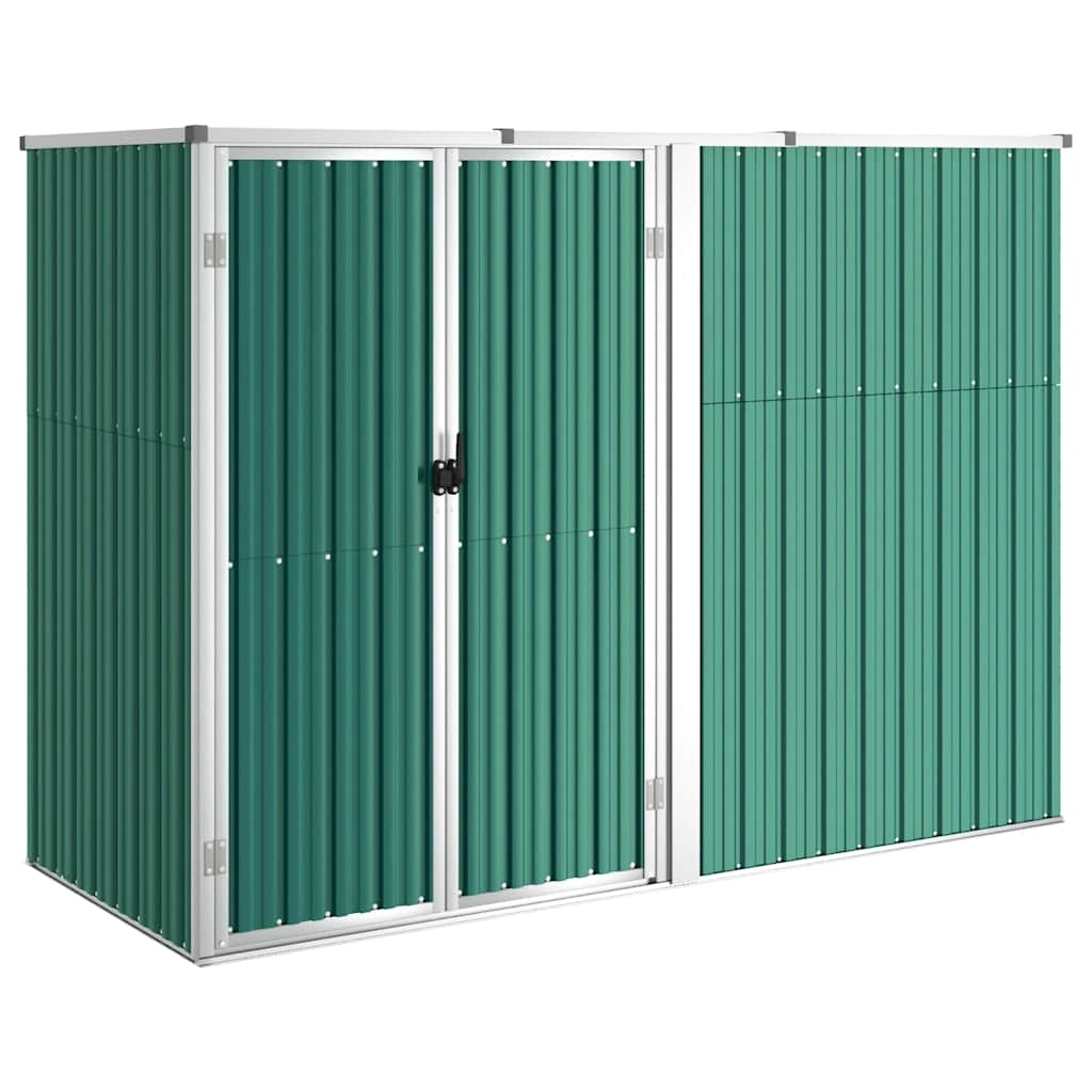 vidaXL Trädgårdsskjul grön 225x89x161 cm galvaniserat stål