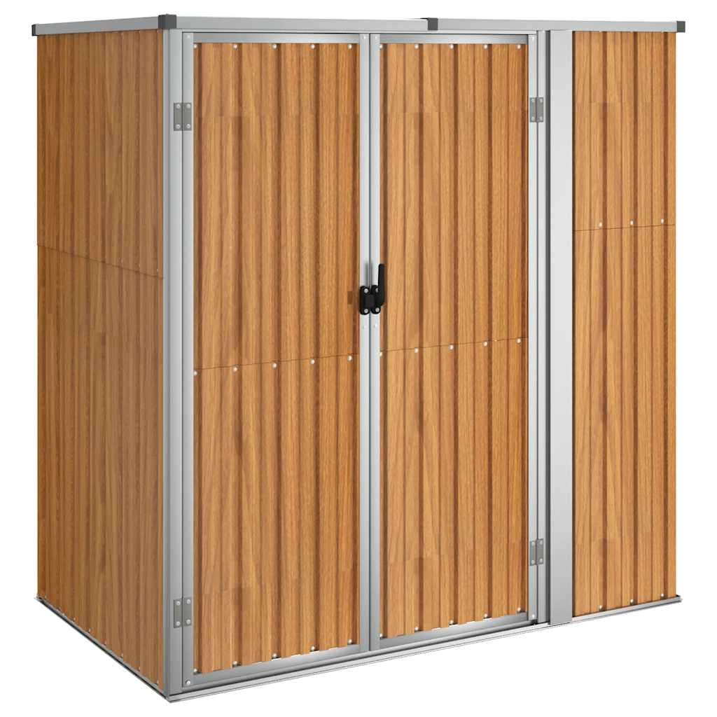vidaXL Trädgårdsskjul brun 161x89x161 cm galvaniserat stål