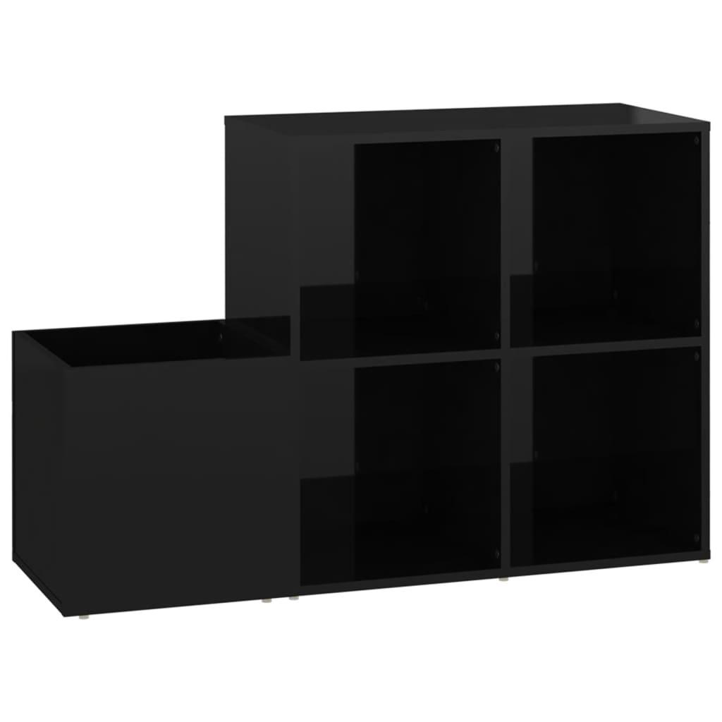 vidaXL Skoskåp svart högglans 105x35,5x70 cm konstruerat trä