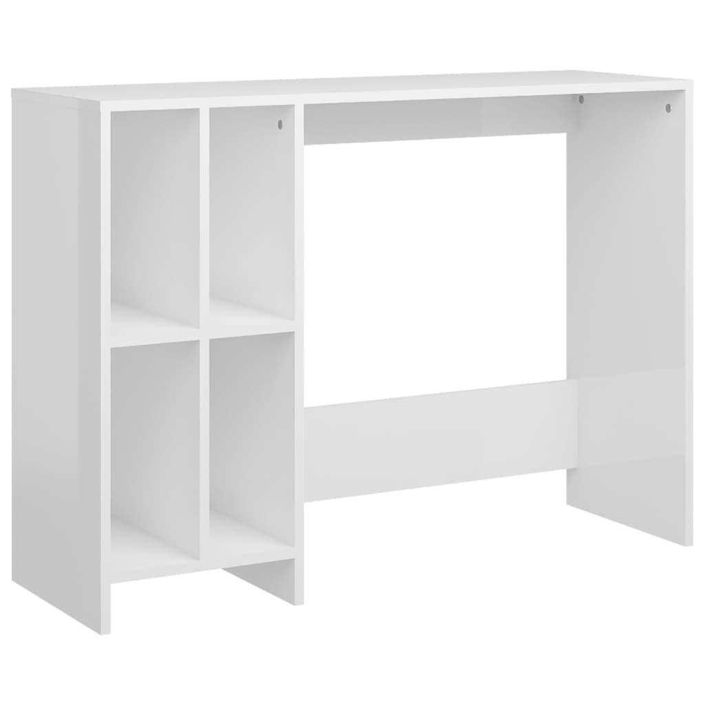 vidaXL Datorbord vit högglans 102,5x35x75 cm konstruerat trä