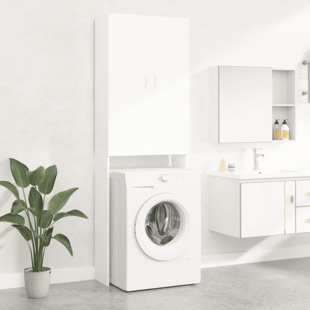 vidaXL Tvättmaskinsskåp vit 64x25,5x190 cm