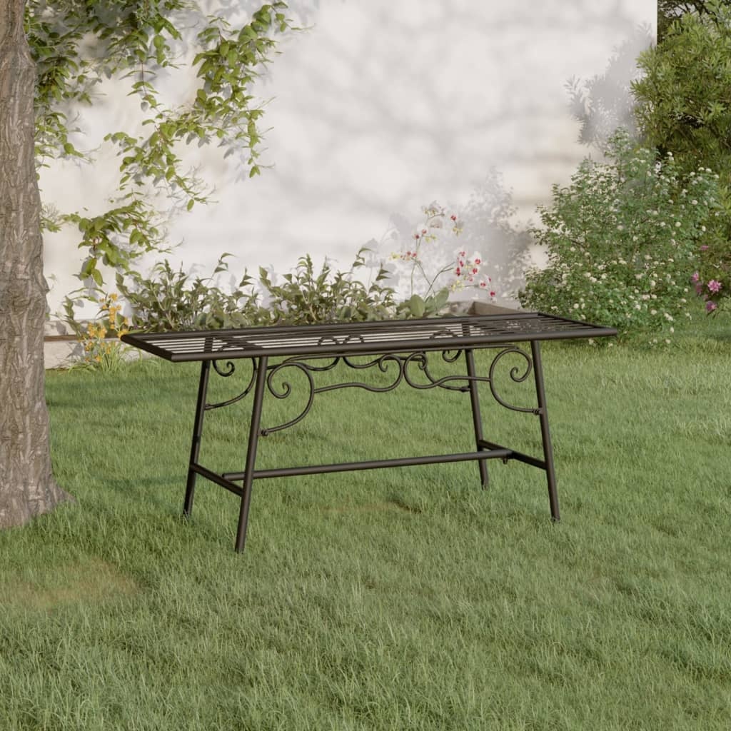 vidaXL Trädbänk 110 cm svart stål