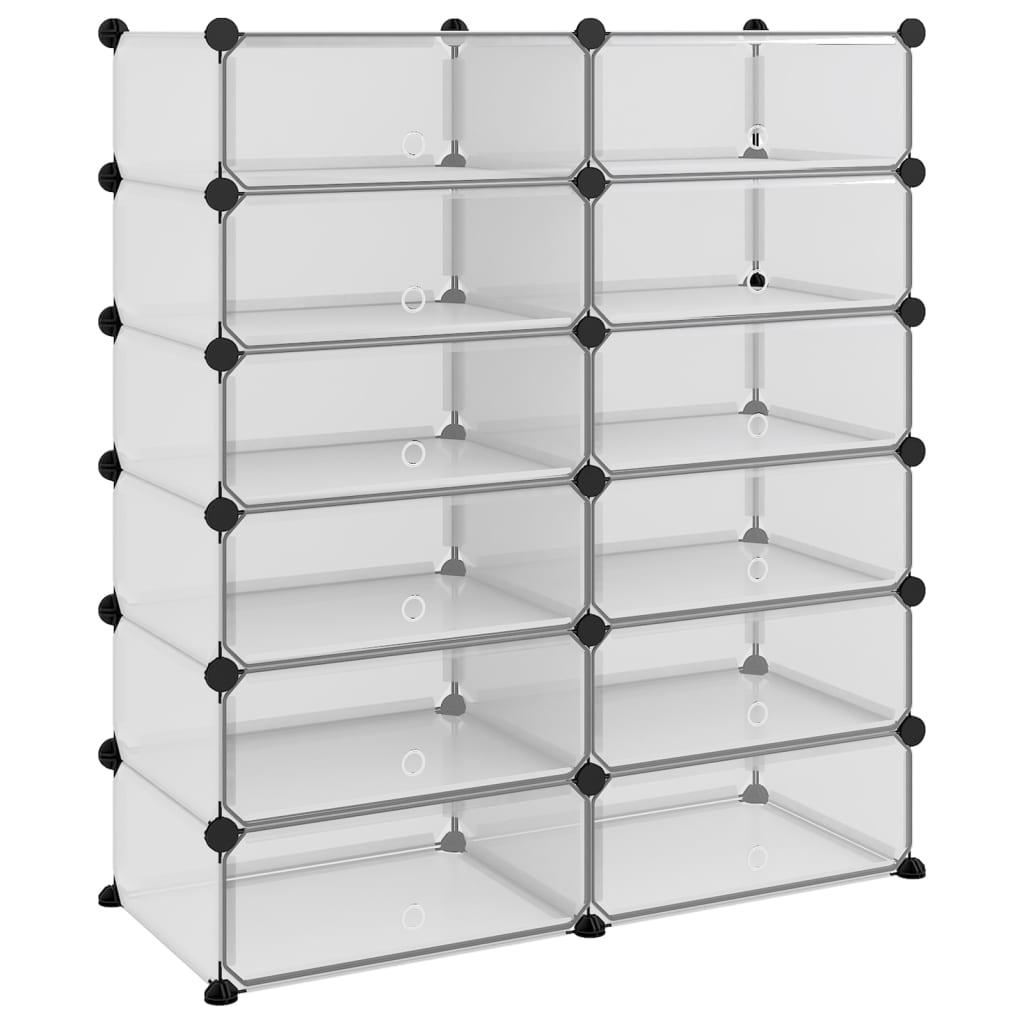 vidaXL Skohylla transparent 94,5x36,5x106 cm PP