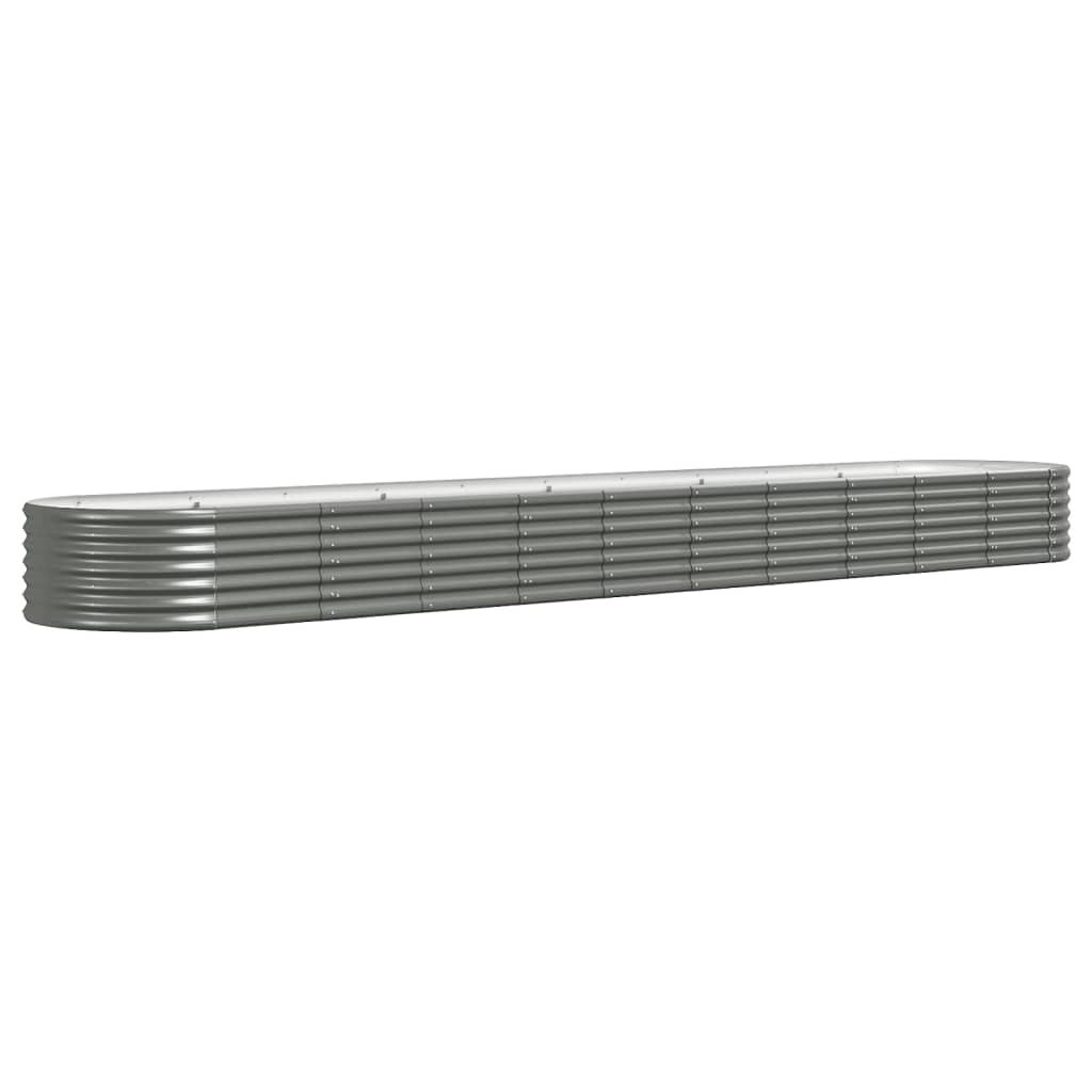 vidaXL Odlingslåda pulverlackerat stål 440x80x36 cm