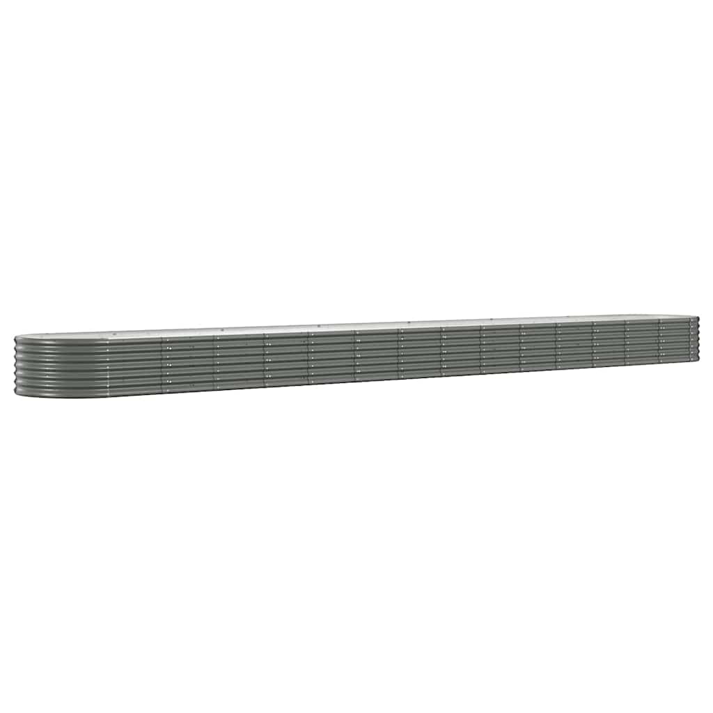 vidaXL Odlingslåda galvaniserat stål 620x80x36 cm