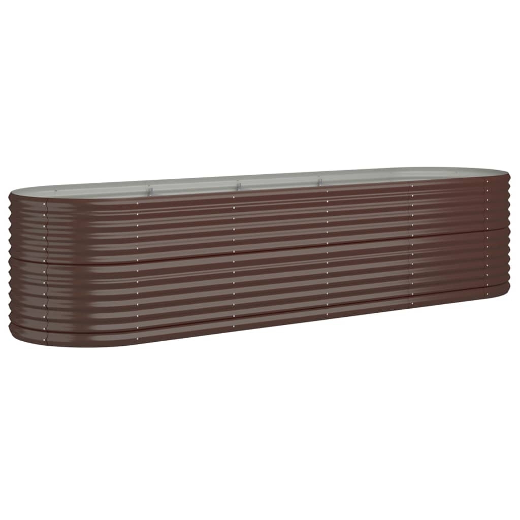 vidaXL Odlingslåda pulverlackerat stål 296x80x68 cm
