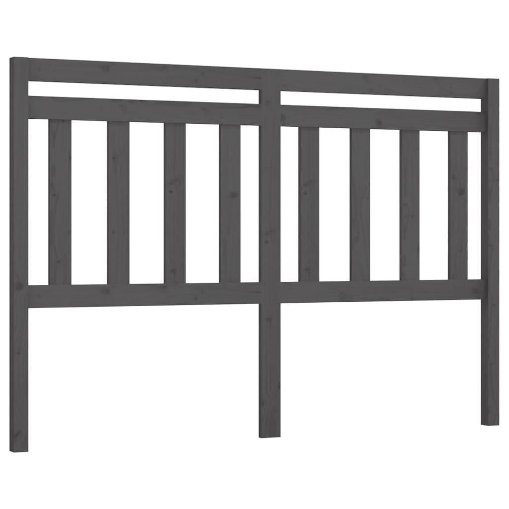 vidaXL Sänggavel grå 166x4x100 cm massiv furu