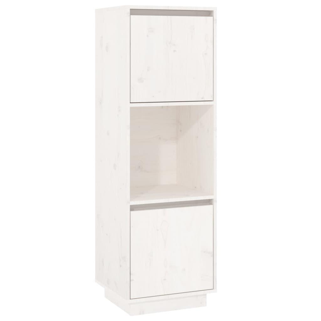 vidaXL Vitrinskåp vit 38x35x117 cm massiv furu