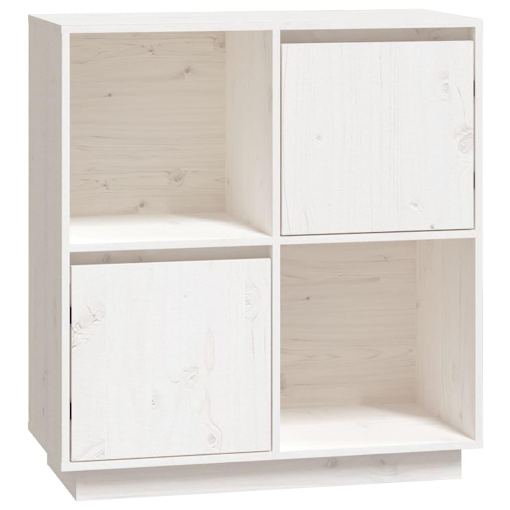 vidaXL Skänk vit 74x35x80 cm massiv furu